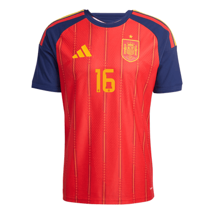 RODRIGO #16 Espagne Domicile Maillot - Coupe du Monde 2026 Rouge Joueur