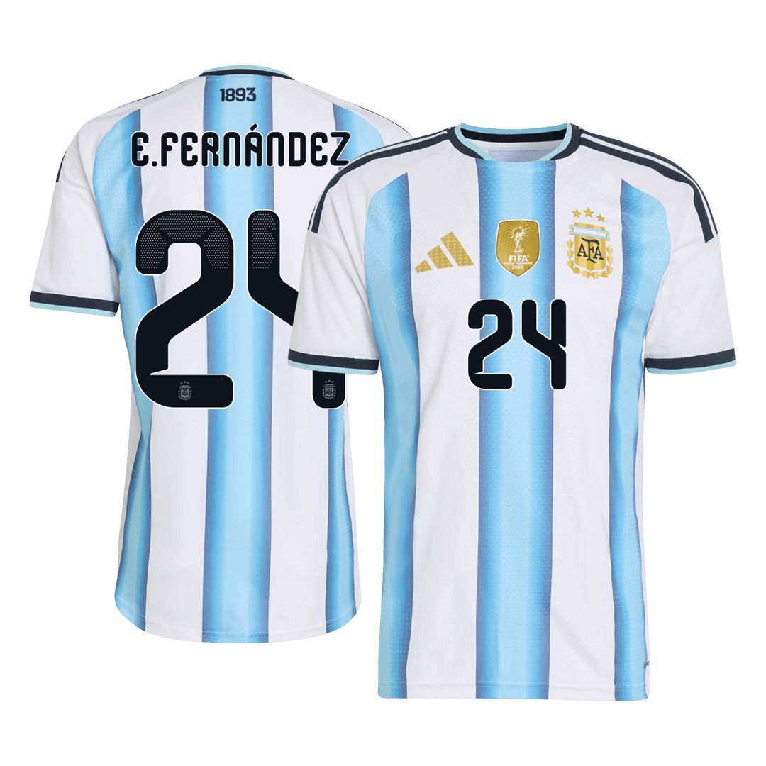 E. FERNÁNDEZ #24 Argentine Domicile Maillot - Coupe du Monde 2026 Blue&White Joueur
