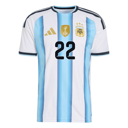L.MARTÍNEZ #22 Argentinië Thuisshirt WK 2026 Blauw&Wit Speler