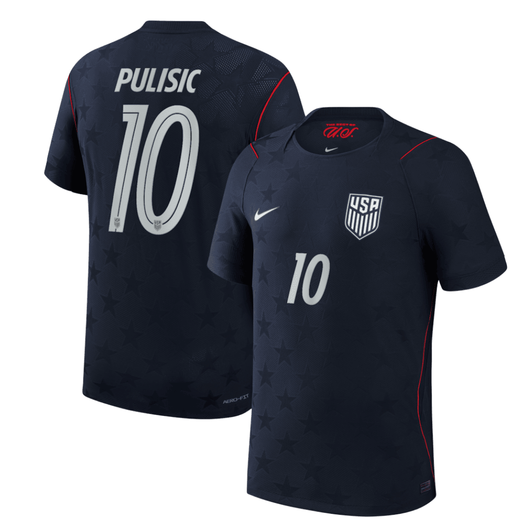 PULISIC #10 Verenigde Staten Uitshirt - WK 2026 Zwart Speler