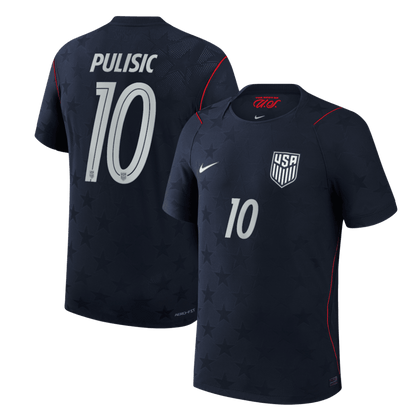 PULISIC #10 Verenigde Staten Uitshirt - WK 2026 Zwart Speler