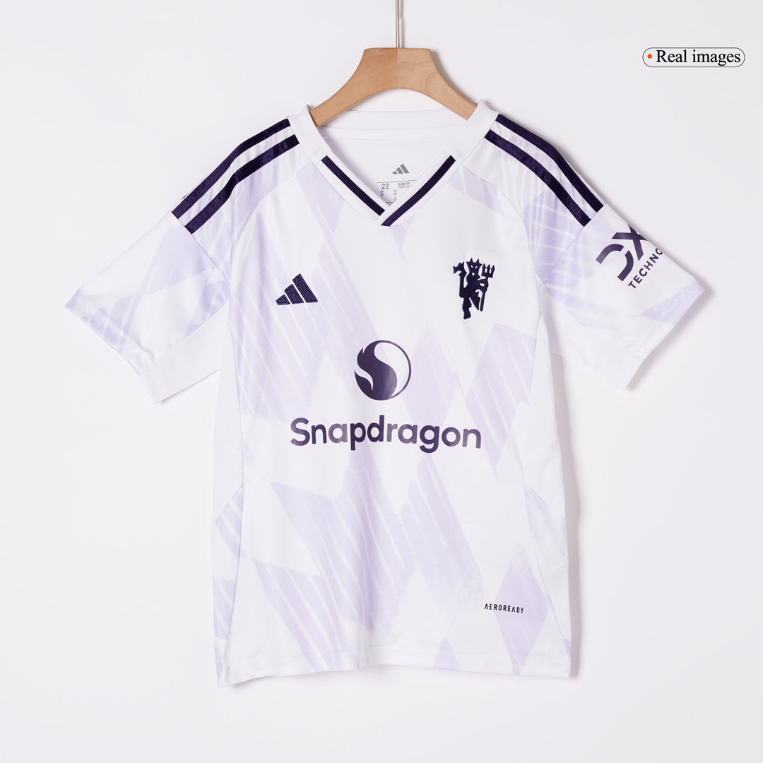 Manchester United Uit tenue 2025/26 Wit Kinderen