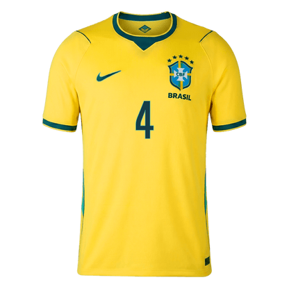 MARQUINHOS #4 Brésil Domicile Maillot - Coupe du Monde 2026 Jaune