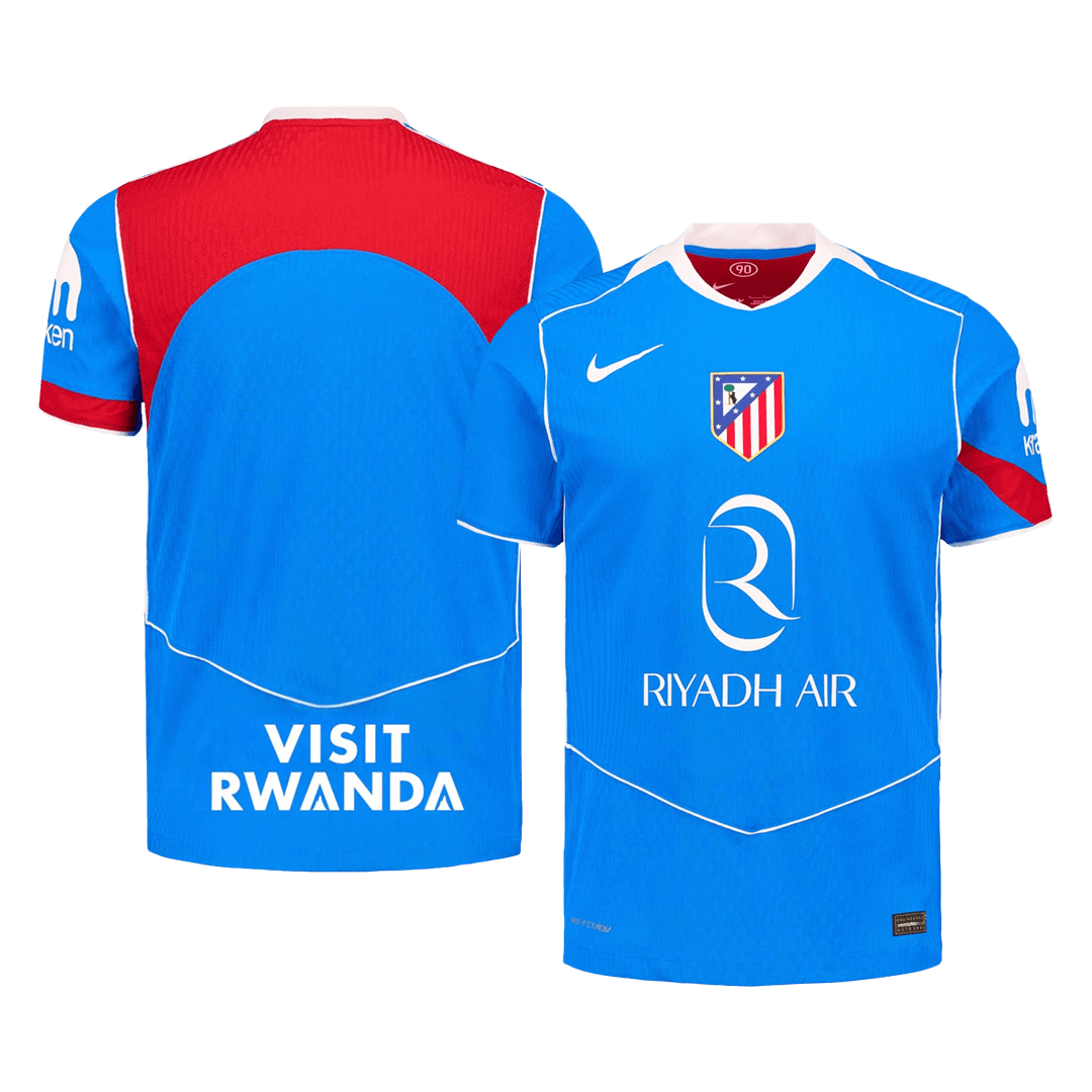 Atlético Derde Shirt 2025/26 Blauw Speler Plusmaten