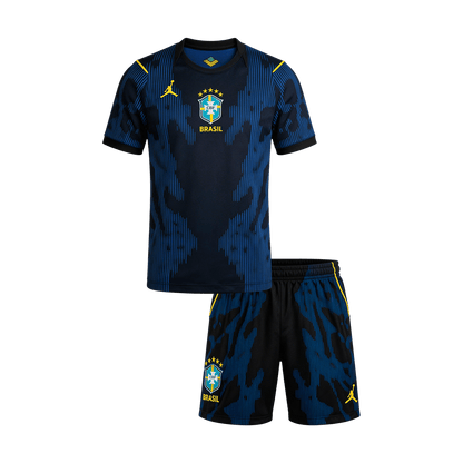 Brésil Extérieur Maillot Kit - Coupe du Monde 2026 Enfant Bleu marine