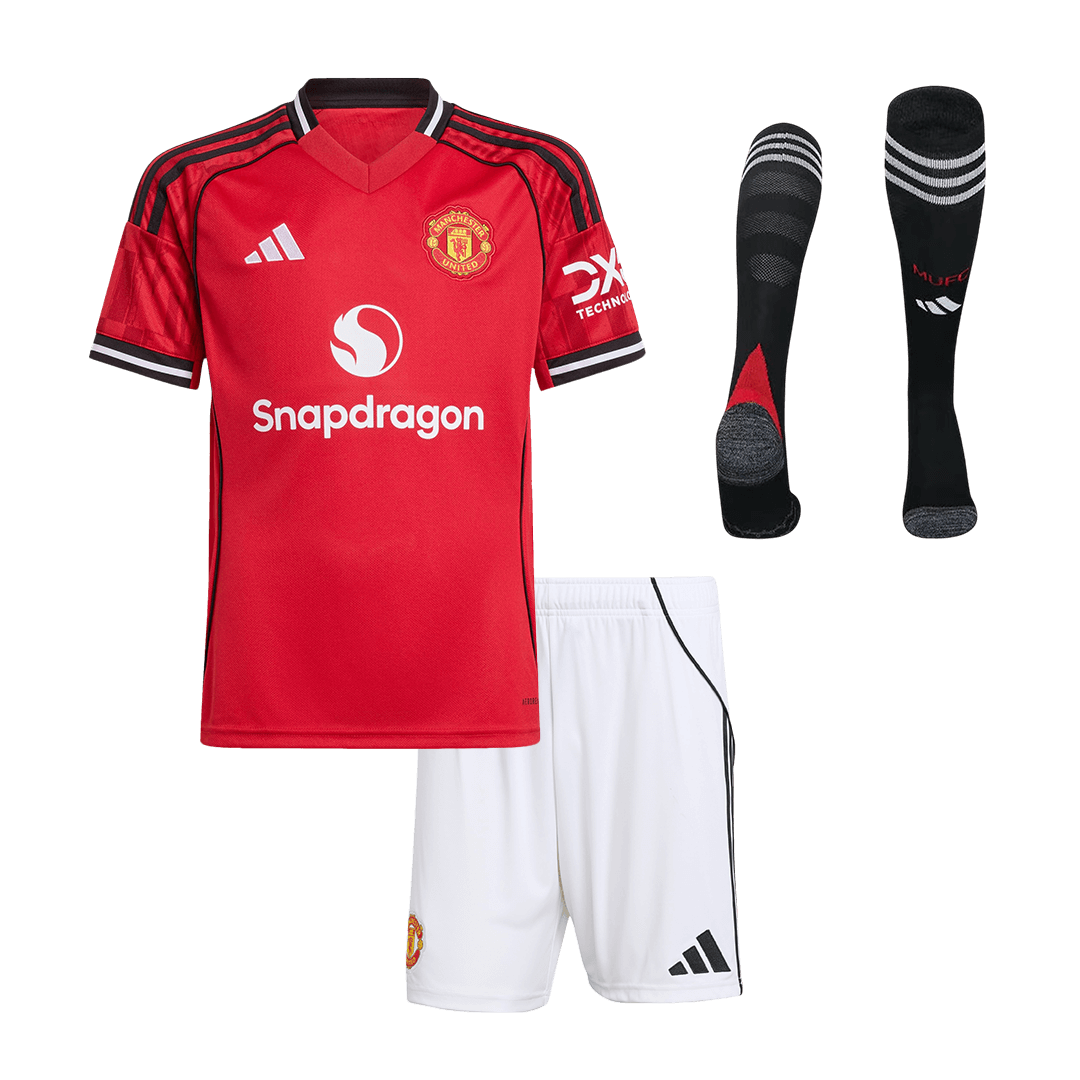 Manchester United Thuisshirt Kit 2025/26 Kinderen Rood