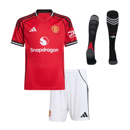 Manchester United Domicile Maillot Kit 2025/26 Junior Rouge