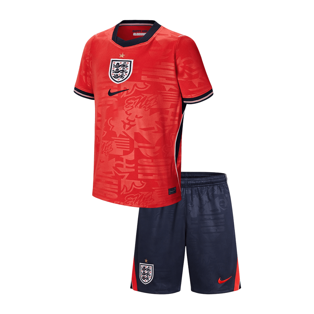 Angleterre Extérieur Maillot Kit - Coupe du Monde 2026 Enfant Rouge