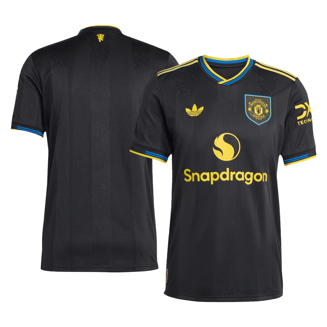 Manchester United Derde Shirt 2025/26 Zwart Authentiek Grote Maten