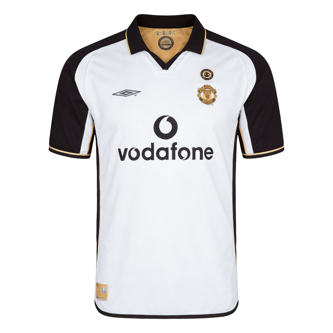 Retro Manchester United Extérieur Maillot 2001/02 White&Gold