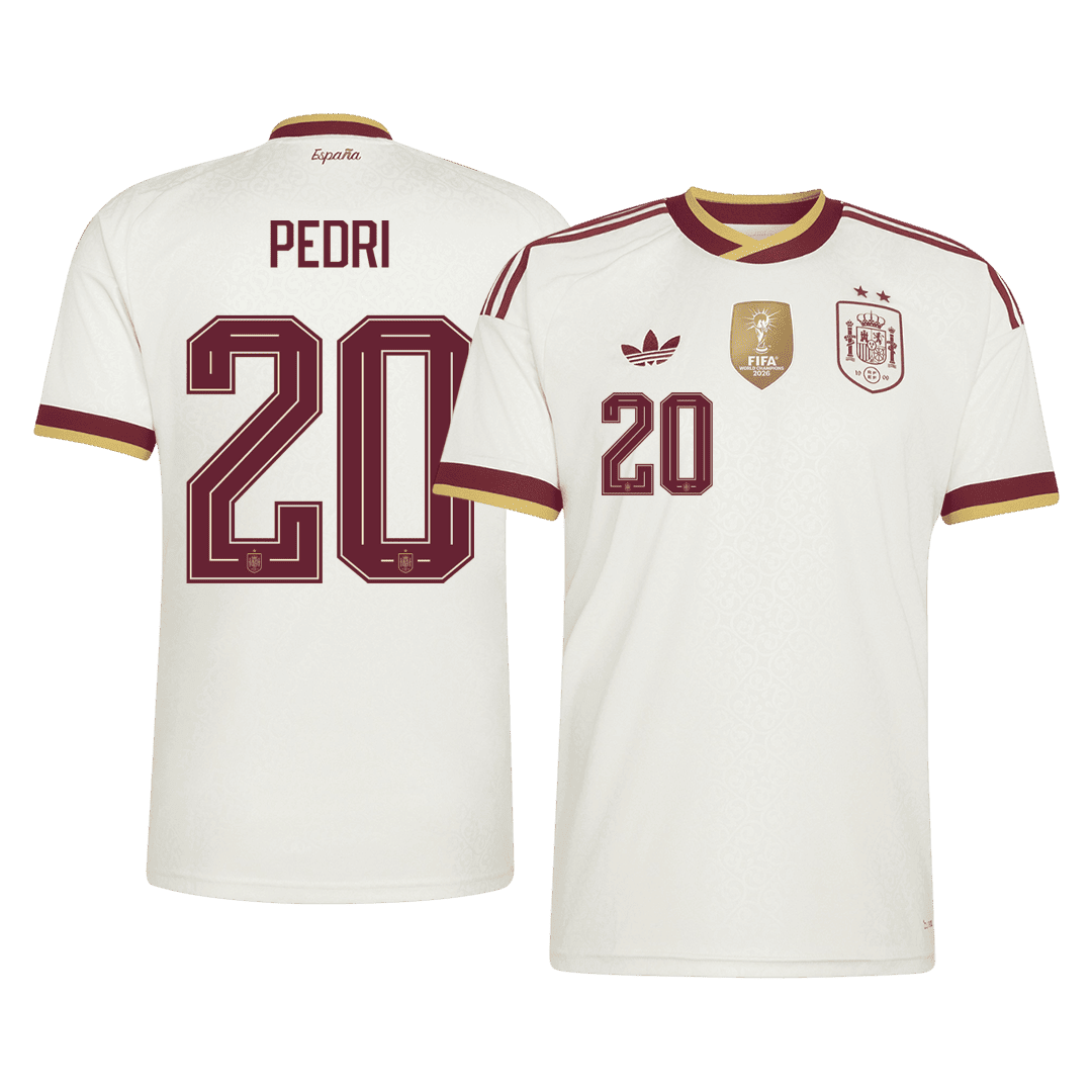 PEDRI #20 Espagne Extérieur Maillot - Coupe du Monde 2026 Blanc