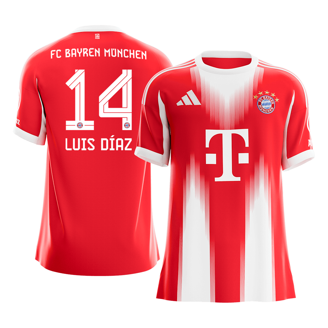 LUIS DÍAZ #14 Munich Domicile Maillot 2025/26 Rouge - Super