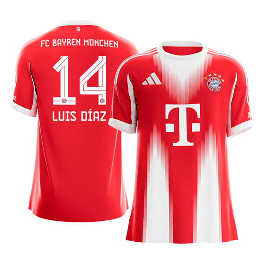 LUIS DÍAZ #14 Munich Domicile Maillot 2025/26 Rouge - Super