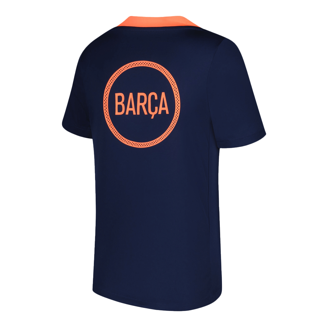 Barcelona Pre-Match Thuisshirt 2025/26 Oranje en Zwart Grote Maat