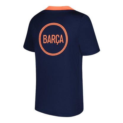 Barcelona Pre-Match Thuisshirt 2025/26 Oranje en Zwart Grote Maat