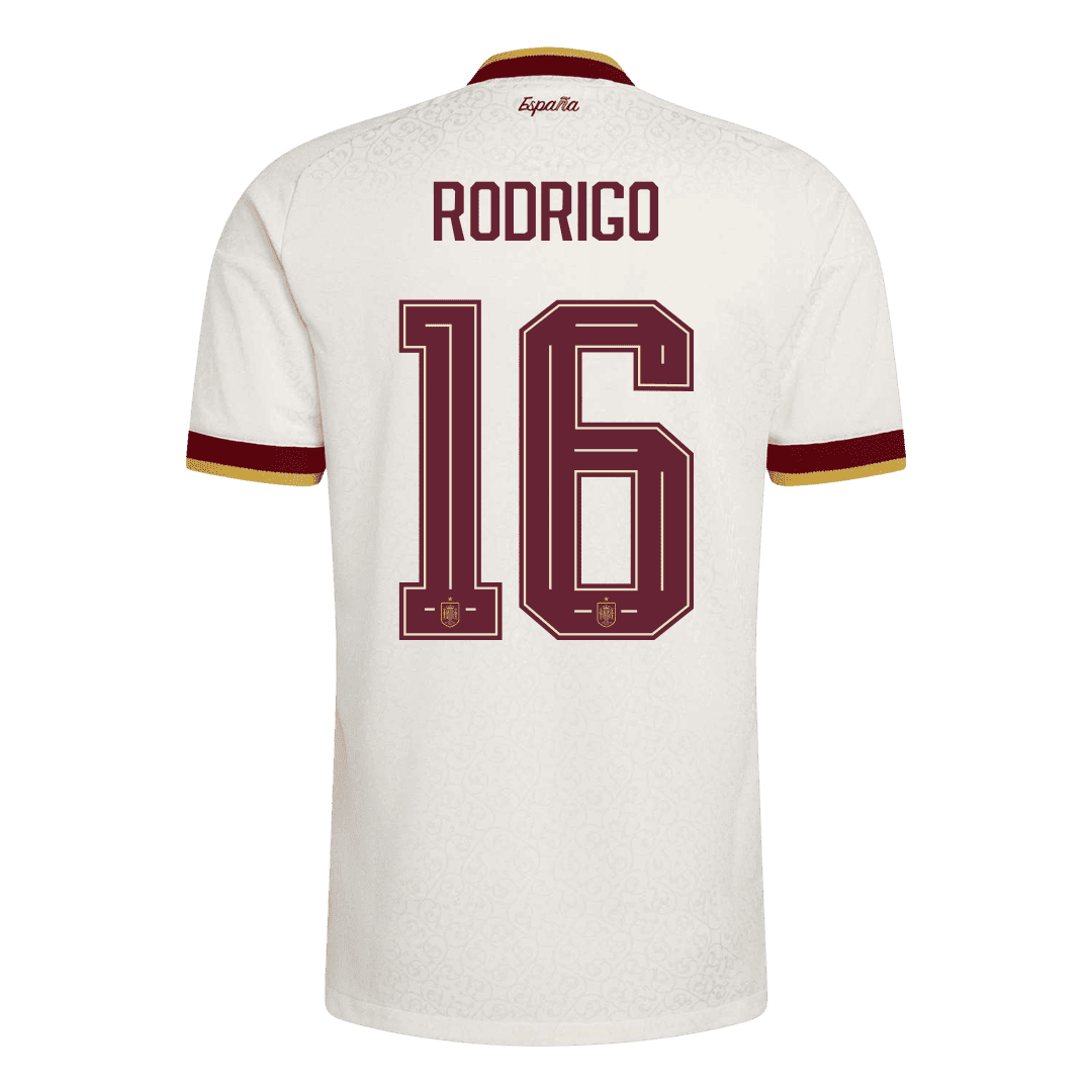 RODRIGO #16 Espagne Extérieur Maillot - Coupe du Monde 2026 Blanc Joueur