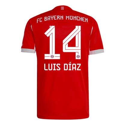 LUIS DÍAZ #14 Munich Domicile Maillot 2025/26 Rouge Joueur