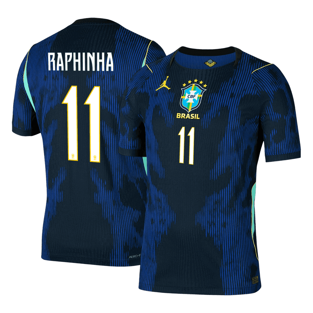 RAPHINHA #11 Brésil Extérieur Maillot - Coupe du Monde 2026 Bleu marine Joueur