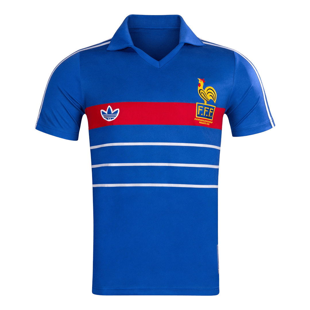 Retro Frankrijk Thuisshirt 1984 Blauw