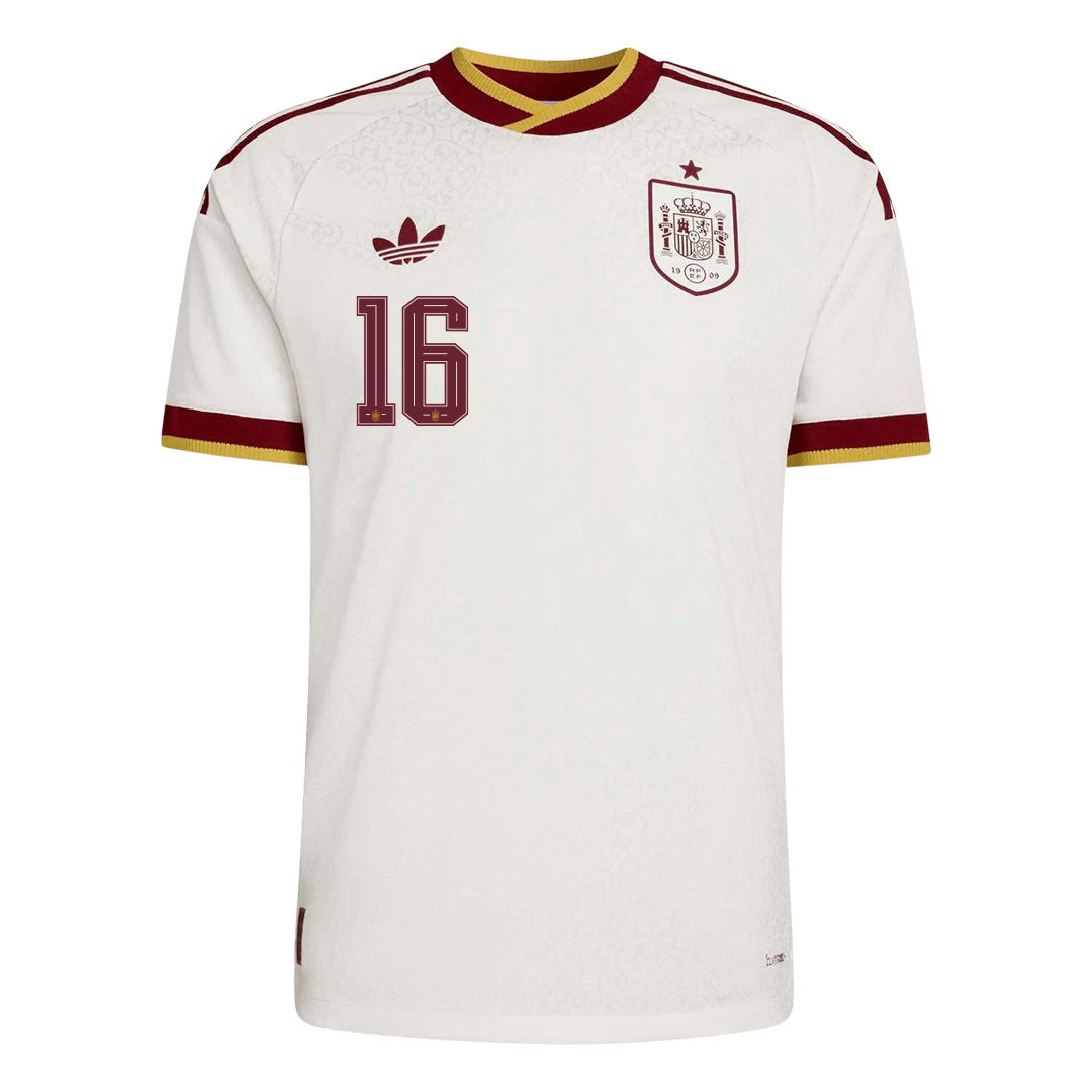 RODRIGO #16 Espagne Extérieur Maillot - Coupe du Monde 2026 Blanc Joueur