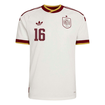 RODRIGO #16 Espagne Extérieur Maillot - Coupe du Monde 2026 Blanc Joueur