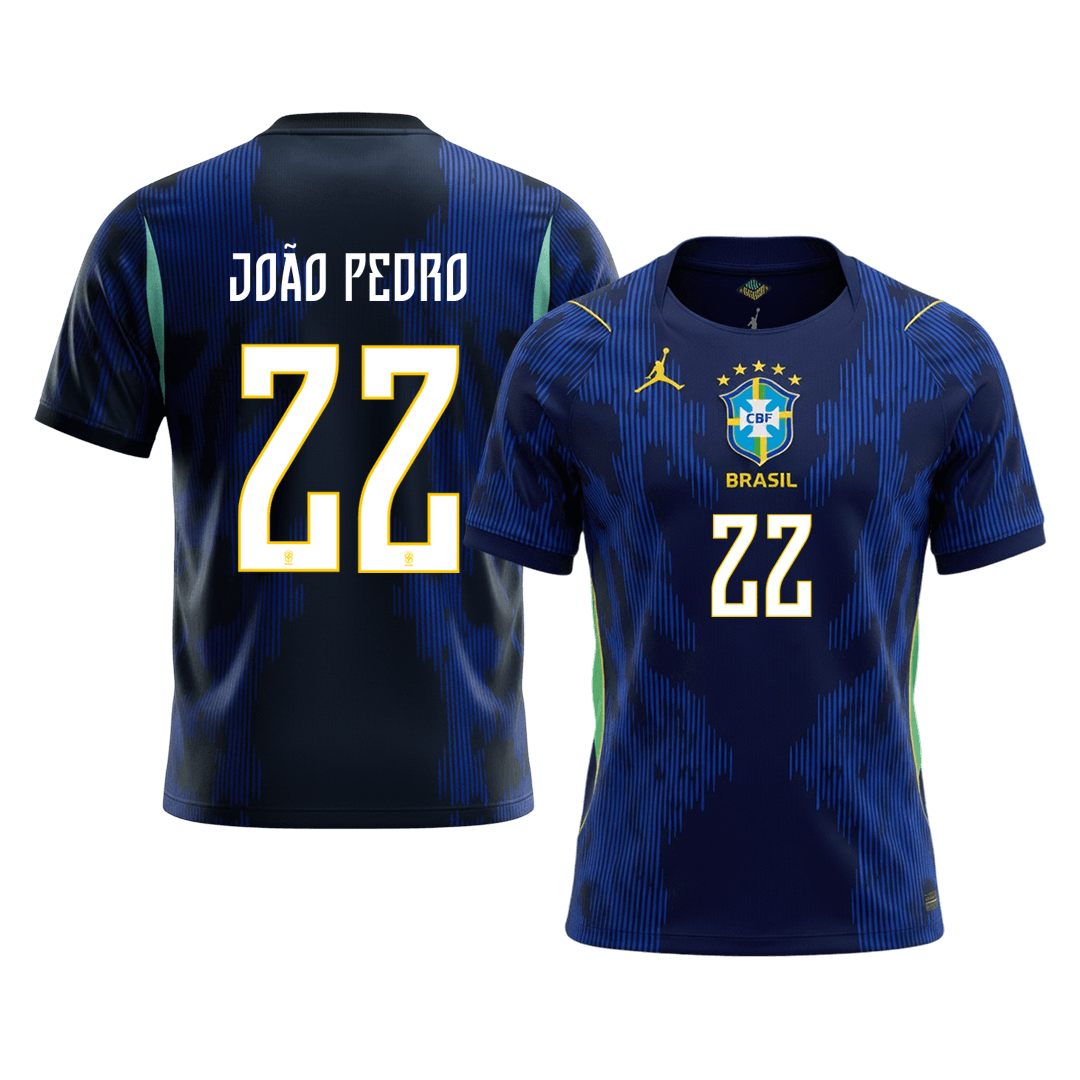 JOÃO PEDRO #22 Brésil Extérieur Maillot - Coupe du Monde 2026 Bleu marine