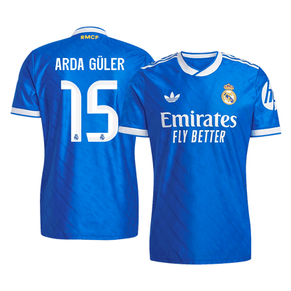 ARDA GÜLER #15 Real Madrid Derde Thuistenue 2025/26 Blauw Speler
