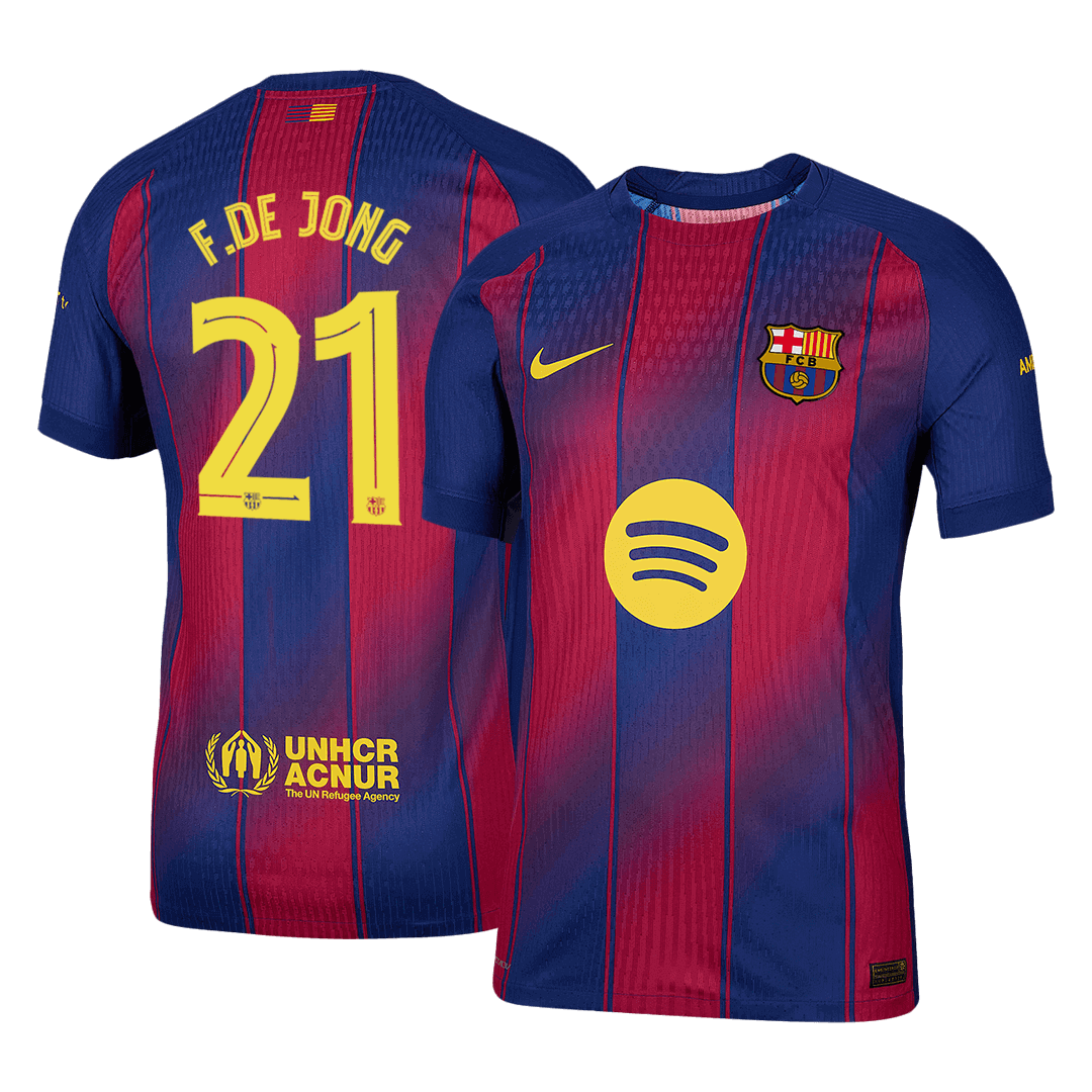 F.DE JONG #21 Barcelone Domicile Maillot 2025/26 Authentique - UCL