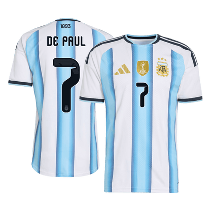 DE PAUL #7 Argentine Domicile Maillot - Coupe du Monde 2026 Blue&White Joueur