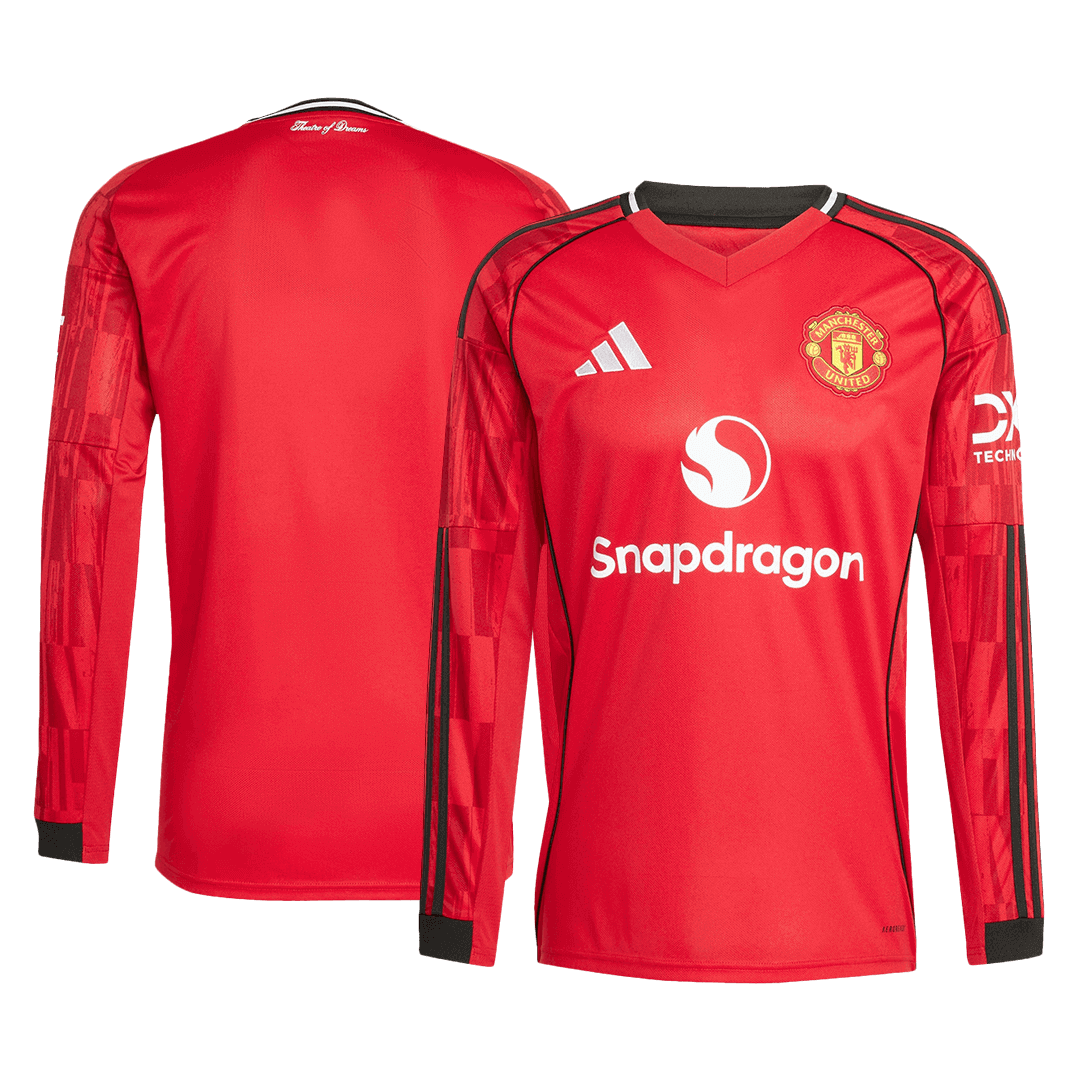 Manchester United Domicile Maillot Manches Longues 2025/26 Grande Taille