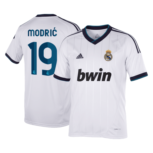 Retro MODRIĆ #19 Real Madrid Domicile Maillot 2012/13 Blanc