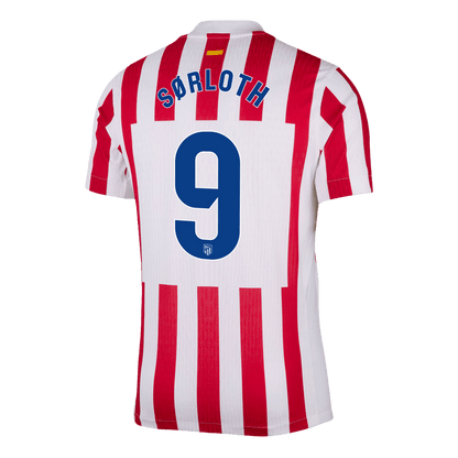 SØRLOTH #9 Atlético Thuisshirt 2025/26 Rood&Wit Speler