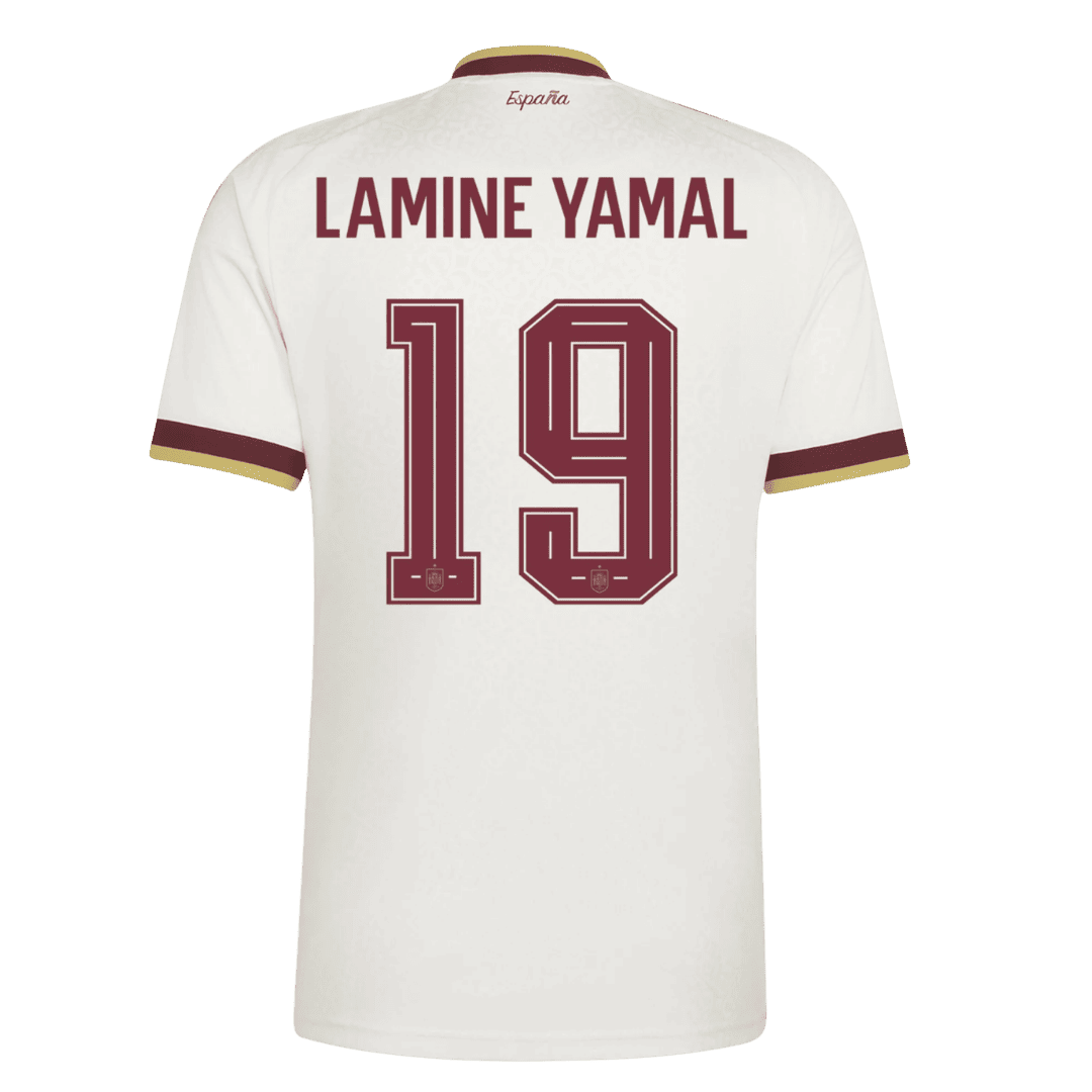 LAMINE YAMAL #19 Espagne Extérieur Maillot - Coupe du Monde 2026 Blanc