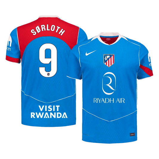 SØRLOTH #9 Atlético Third Maillot 2025/26 Bleu Joueur