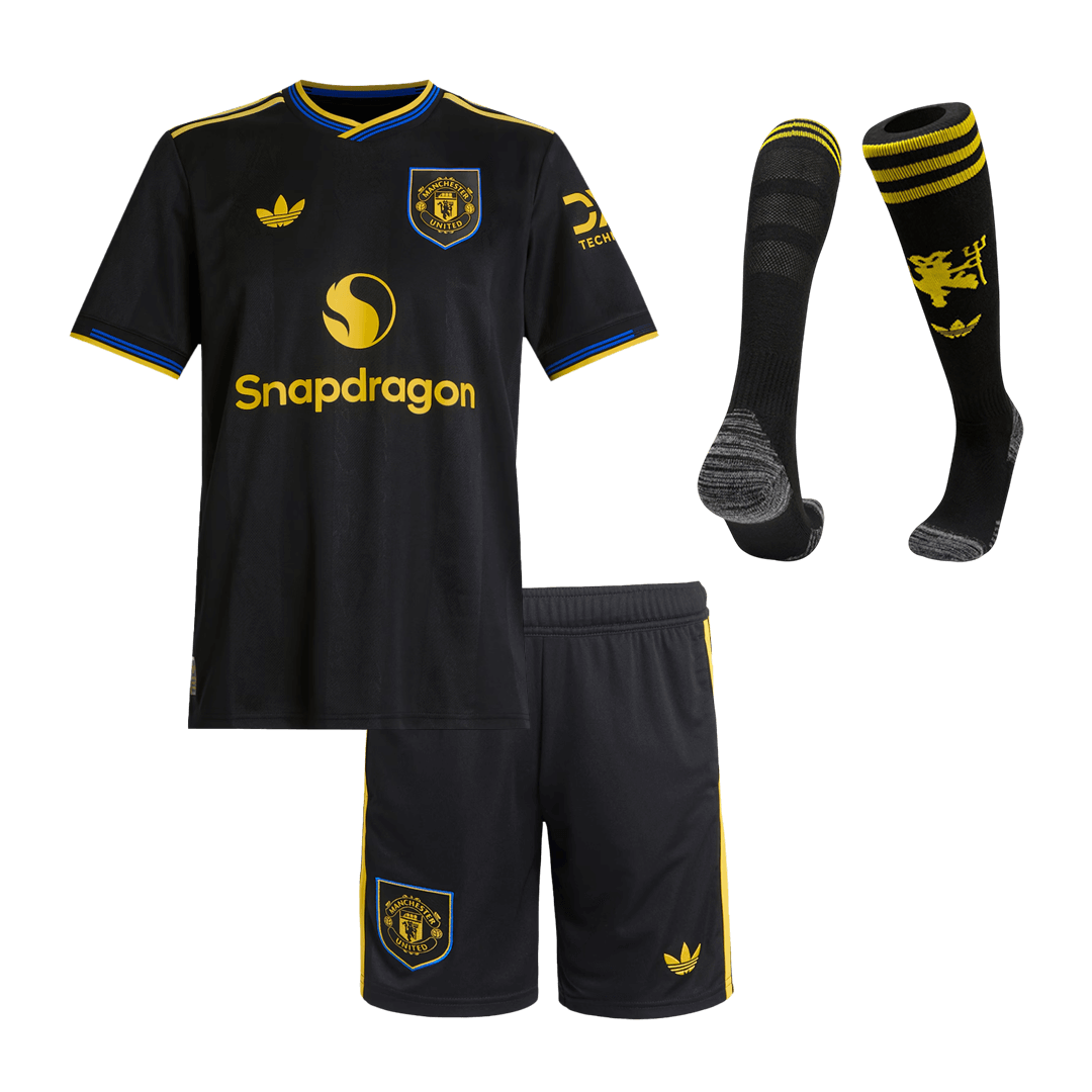 Manchester United Derde Tenue Kit 2025/26 Kinderen Zwart