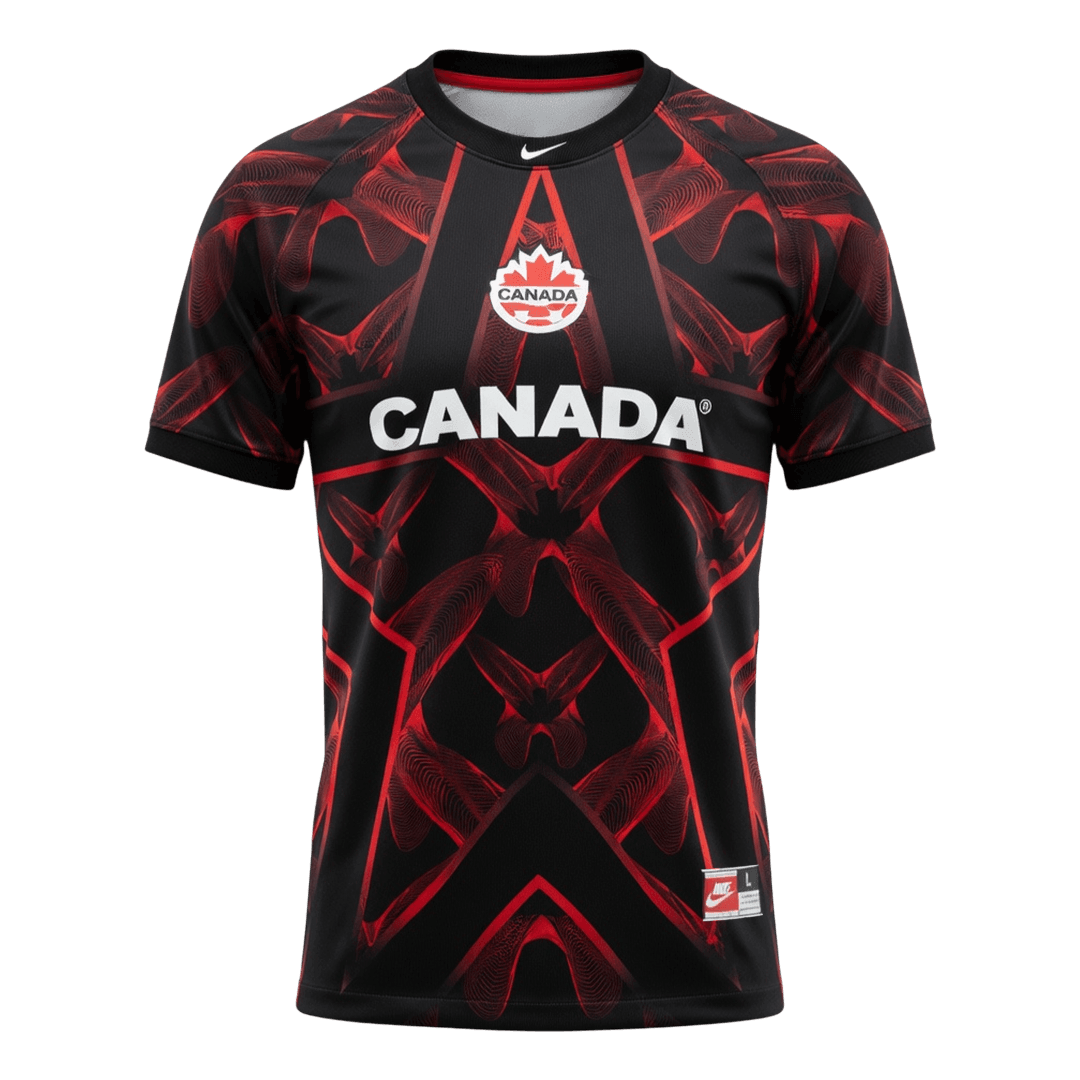 Canada Gardien Maillot - Coupe du Monde 2026 Rouge&Noir Grande Taille