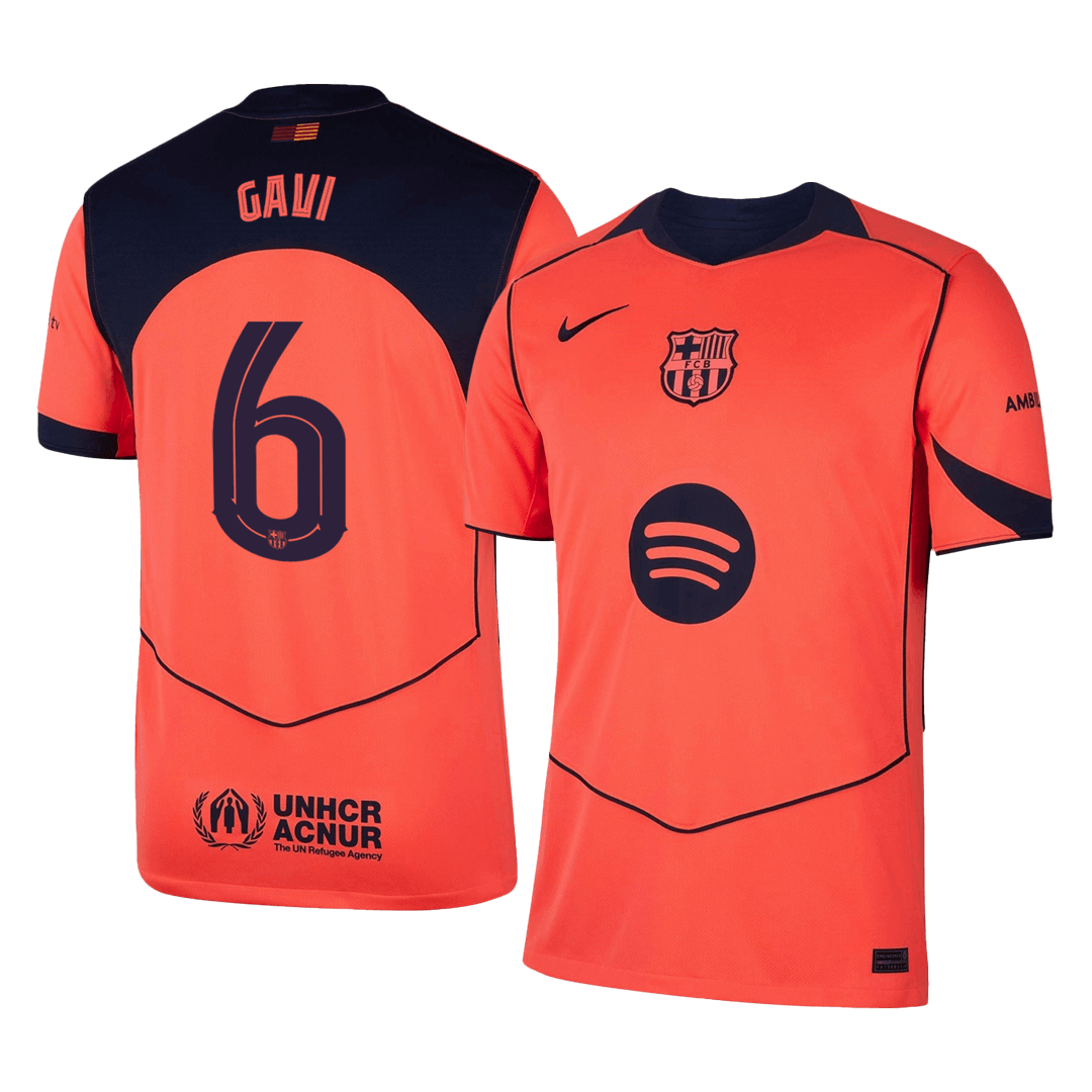 GAVI #6 Barcelona Derde Shirt 2025/26 Oranje - UCL