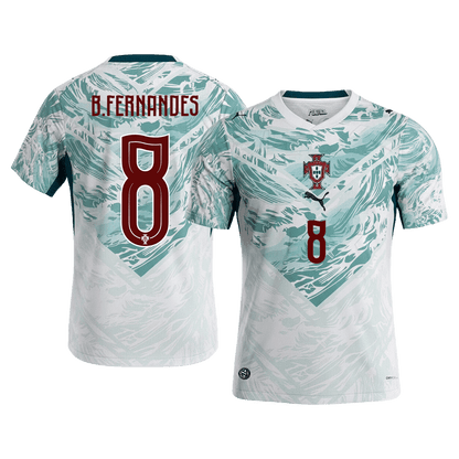 B.FERNANDES #8 Portugal Extérieur Maillot - Coupe du Monde 2026 White&Green