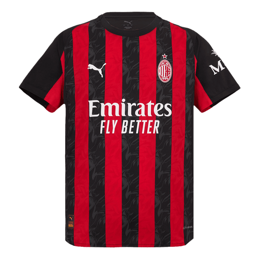 AC Milan Domicile Maillot 2025/26 Red&Black Authentique Grande Taille