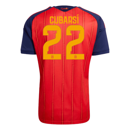 CUBARSÍ #22 Espagne Domicile Maillot 2 Stars - Champion Edition - Coupe du Monde 2026 Rouge Joueur