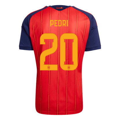 PEDRI #20 Espagne Domicile Maillot 2 Stars - Champion Edition - Coupe du Monde 2026 Rouge