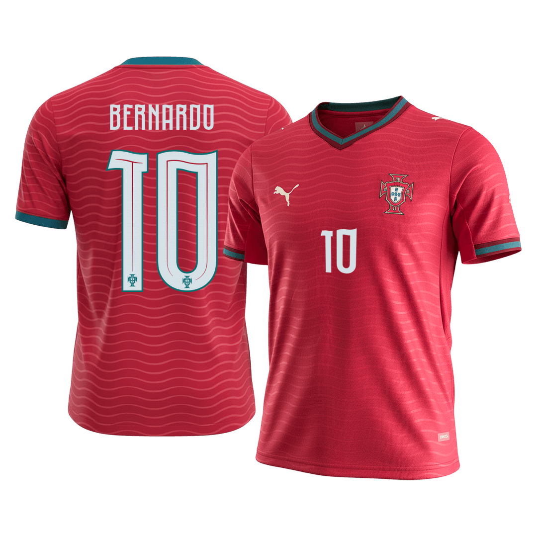 BERNARDO #10 Portugal Domicile Maillot - Coupe du Monde 2026 Rouge