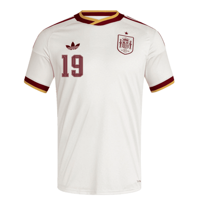 LAMINE YAMAL #19 Espagne Extérieur Maillot - Coupe du Monde 2026 Blanc