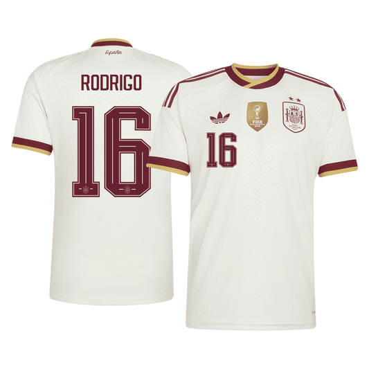 RODRIGO #16 Espagne Extérieur Maillot - Coupe du Monde 2026 Blanc