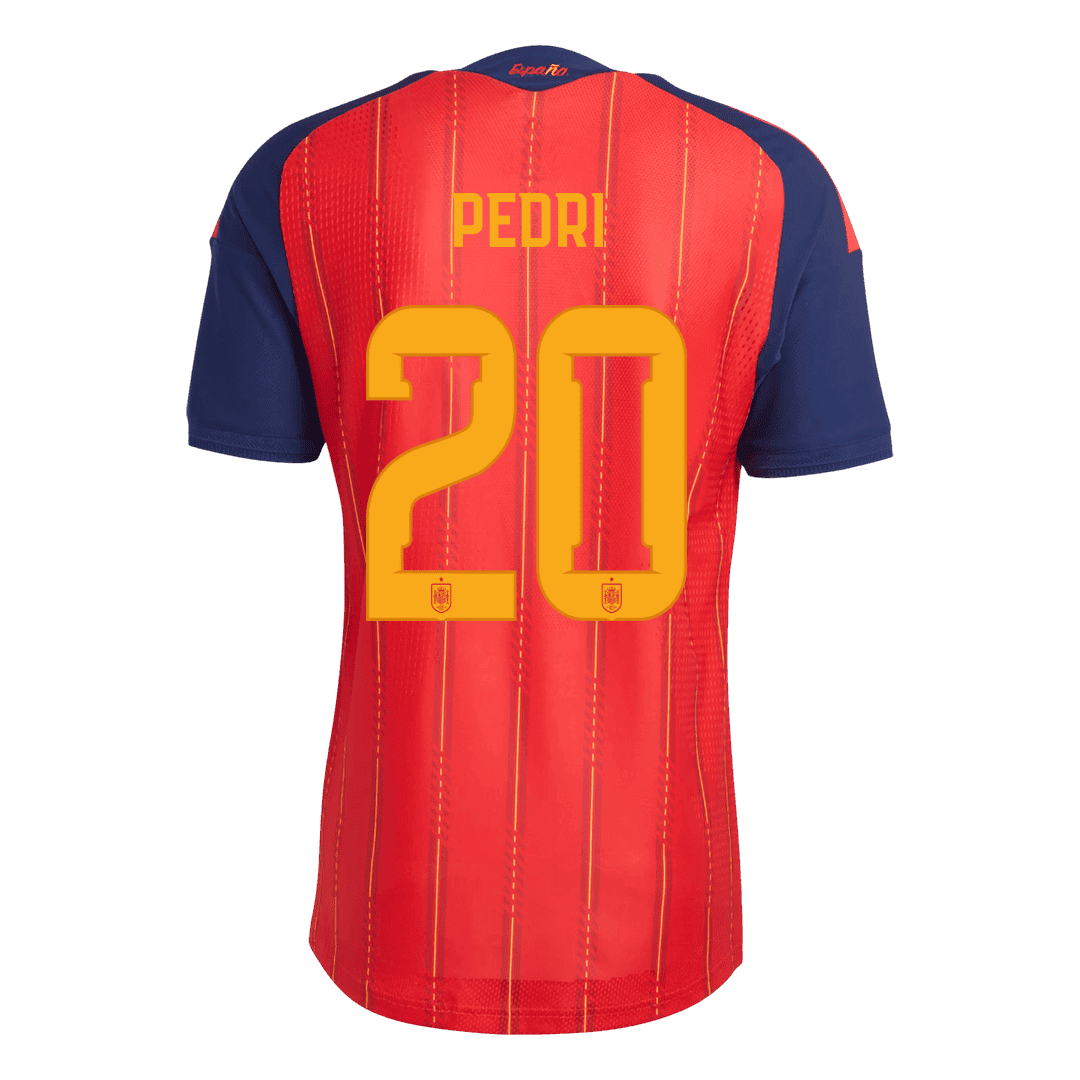 PEDRI #20 Espagne Domicile Maillot 2 Stars - Champion Edition - Coupe du Monde 2026 Rouge Joueur