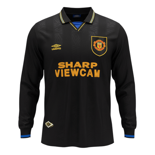 Retro Manchester United Extérieur Maillot Manches Longues 1993/94 Noir