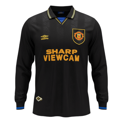 Retro Manchester United Uitshirt Lange Mouwen 1993/94 Zwart