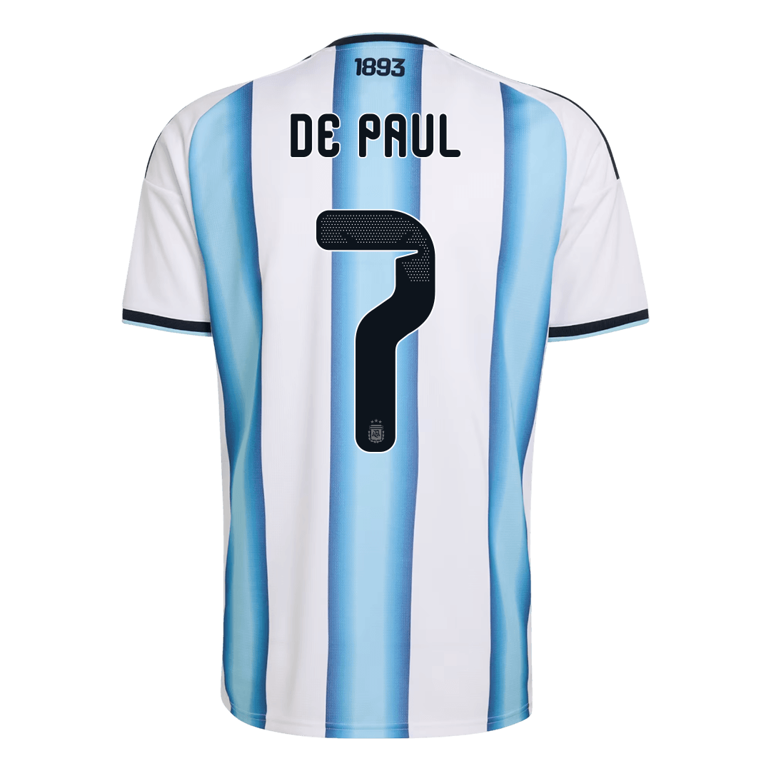 DE PAUL #7 Argentine Domicile Maillot - Coupe du Monde 2026 Blue&White - Super