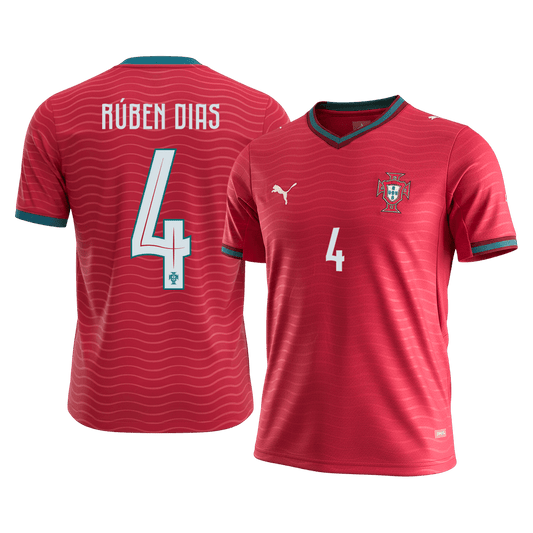 RÚBEN DIAS #4 Portugal Domicile Maillot - Coupe du Monde 2026 Rouge