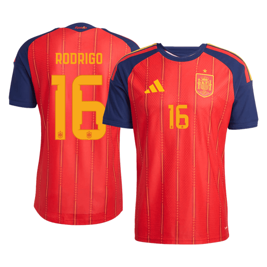 RODRIGO #16 Espagne Domicile Maillot - Coupe du Monde 2026 Rouge Joueur